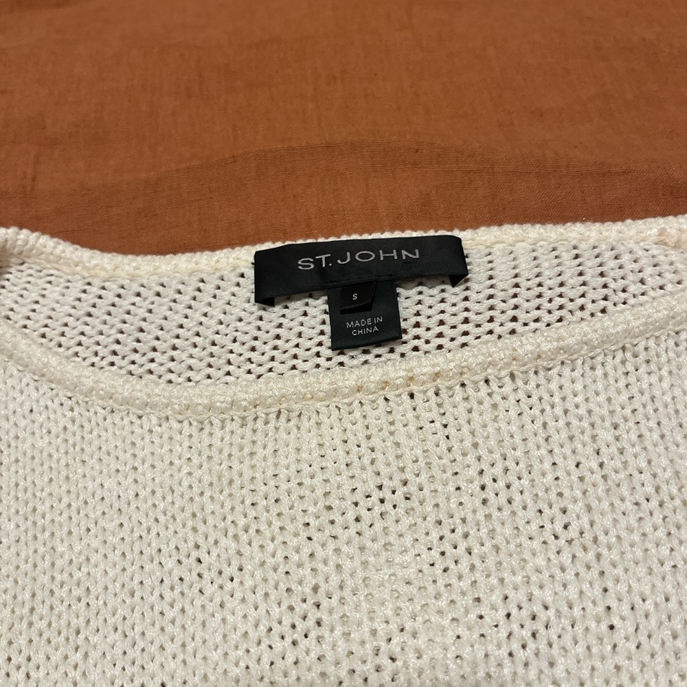 St. John Elegant Cream Knit Sweater